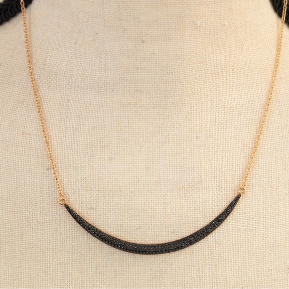 Luxury vibe 2.00 ctw black spinel necklace G.I.L.I. Bronzo Italia rose gold tone - Picture 8 of 15